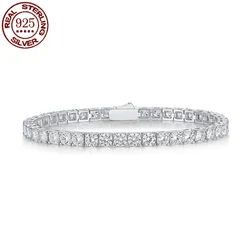 100% Real Moissanite Tennis Bracelet 925 Sterling Silver Plated 18K Gold with GRA Bracelet for Women Man Sparkling Party Jewelry