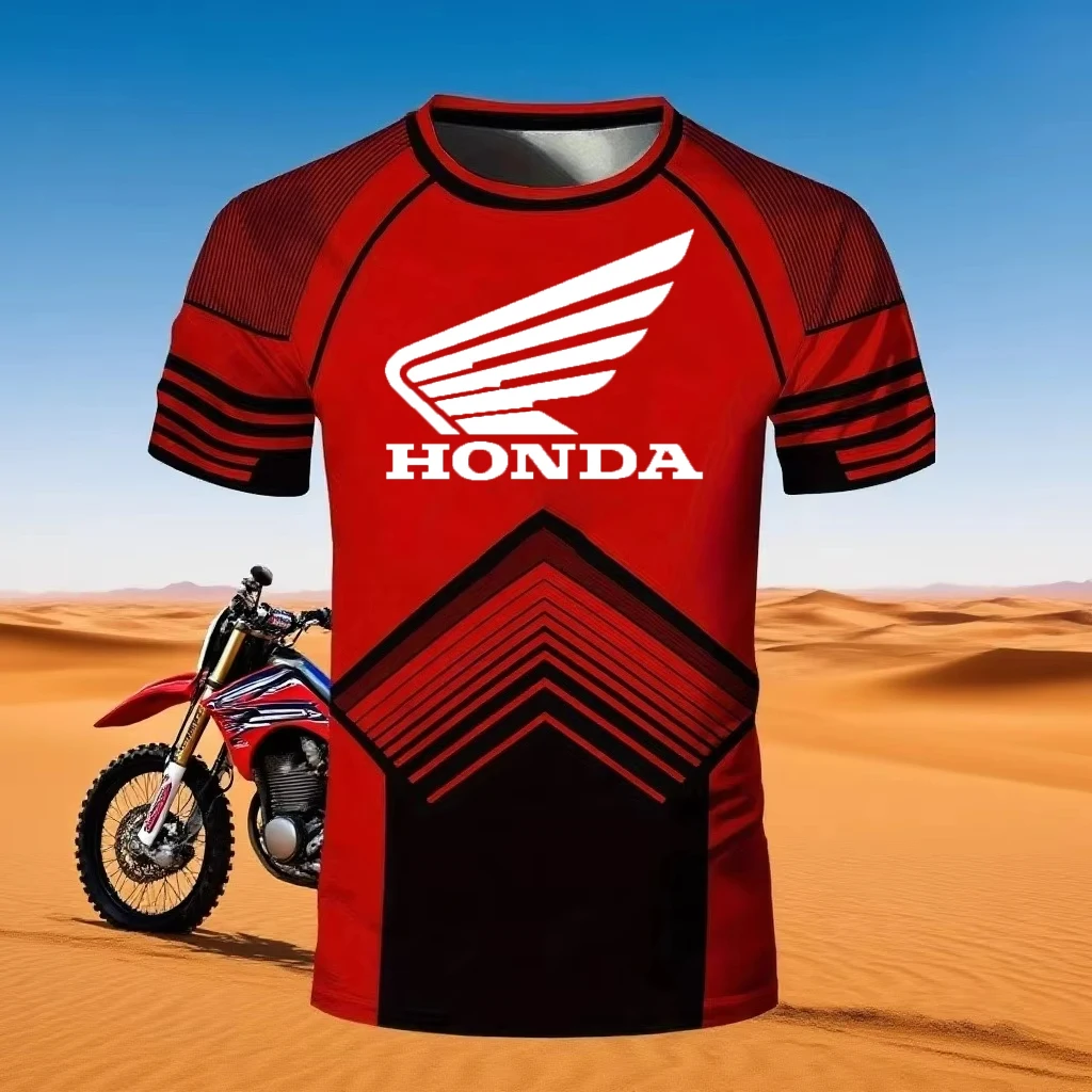 

Мужская футболка для энтузиастов мотоциклов Honda с коротким рукавом, повседневный уличный байкерский топ в стиле хип-хоп, индивидуальный гоночный топ