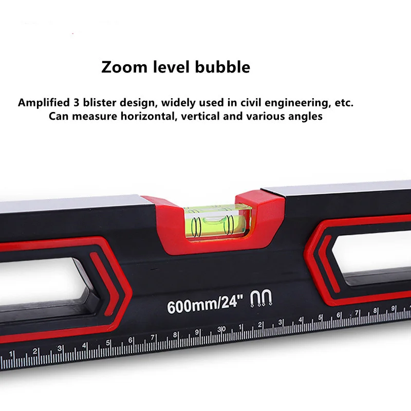 Magnetic Horizontal Ruler Spirit Level Ruler Adjustable Balance Bubbles Ruler Angle Ruler for DIY Woodworking Home Improvement