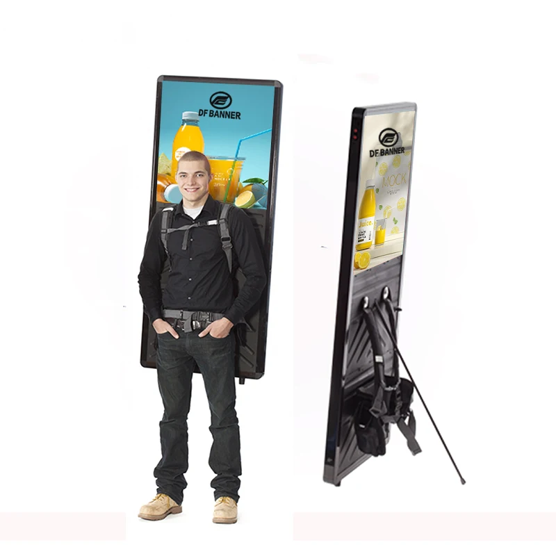 Portable LED Digital Signa Display Backpack Billboard Rectangle Shape Human Walking Sign for Outdoor and Indoor Use