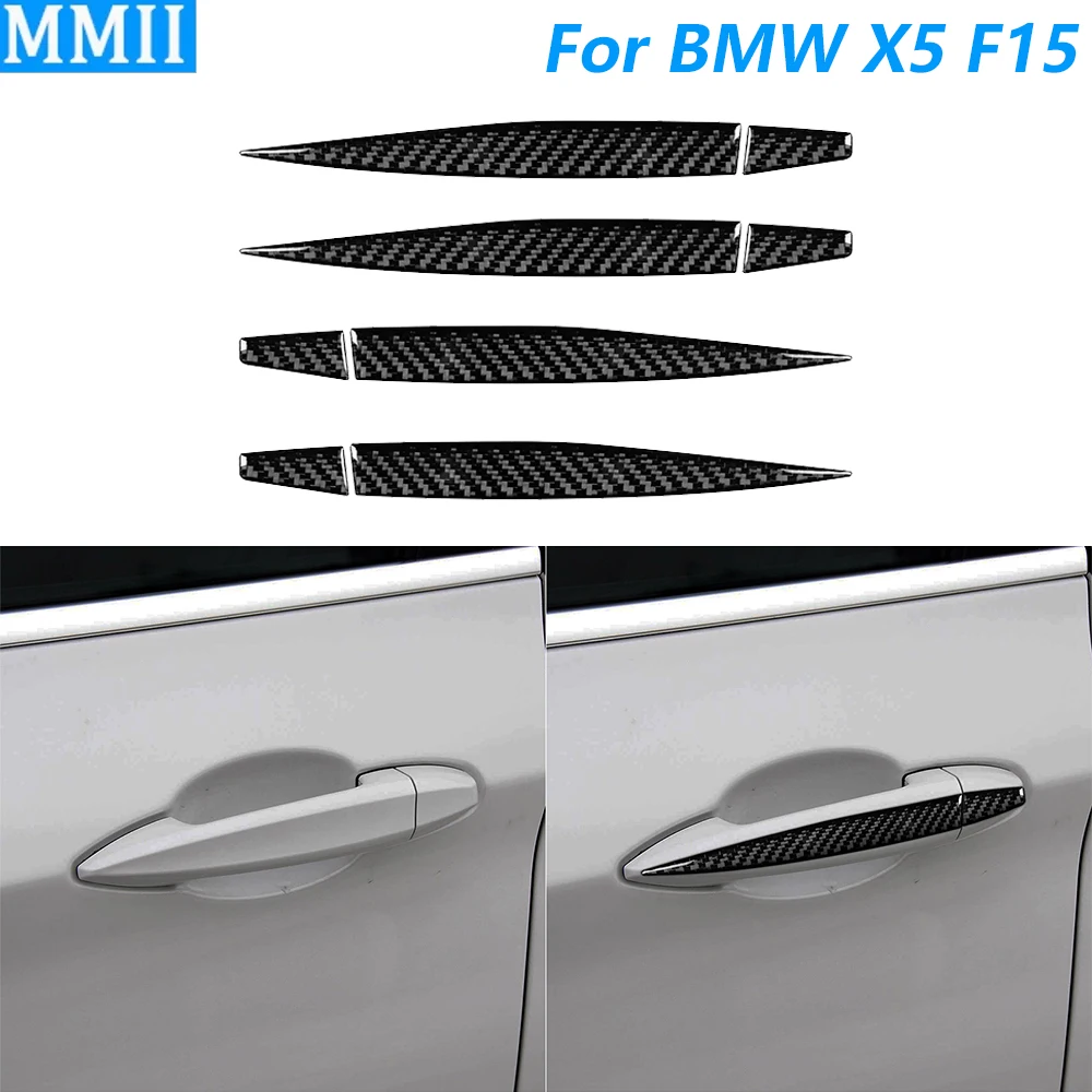 

For BMW X5 F15 2014-2018 Carbon Fiber External Door Handle Switch Panel Decorative Strips Car Accessories Decoration Sticker