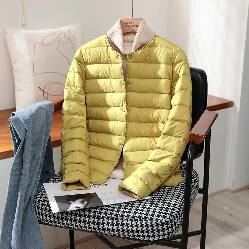 2023 New Arrivals Autumn Winter Warm Women White Duck Down Slim Jackets Female Fashion Ultra Lightweight Packable Puffer Coats