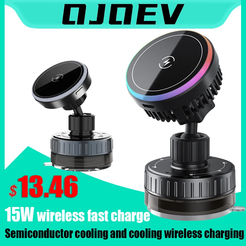

The new 15W semiconductor heat dissipation wireless charging car bracket, vacuum adsorption magnetic bracket
