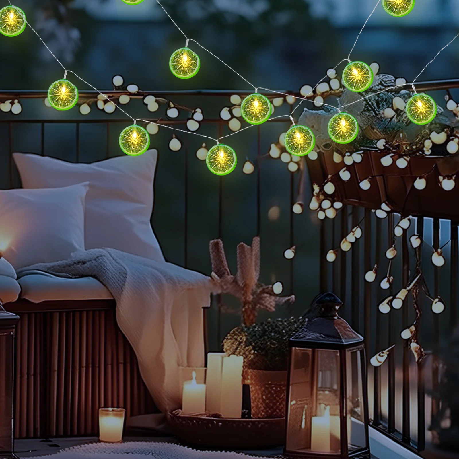USB LED شريحة الليمون سلسلة أضواء سلك الزخرفية لغرفة النوم حفل زفاف داخلي أضواء سلسلة ديكور المنزل