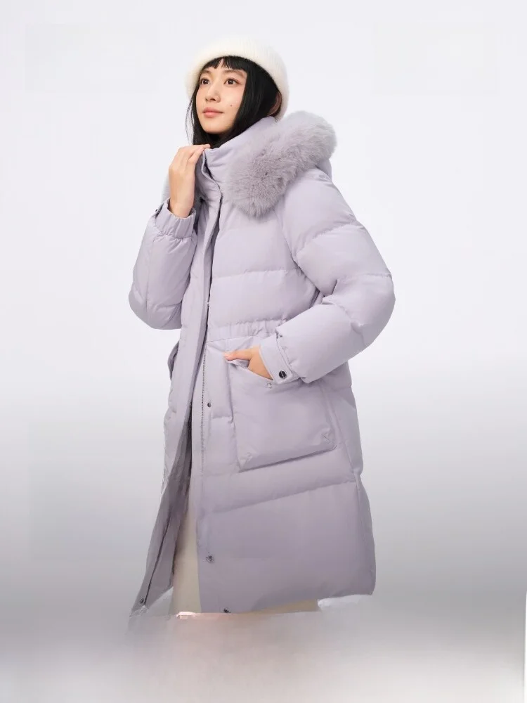 

Bosideng Winter Thickened Women's down Jacket Fur Collar Midi Slimming Fashionable Warm City Casual Style Zipper Closure
