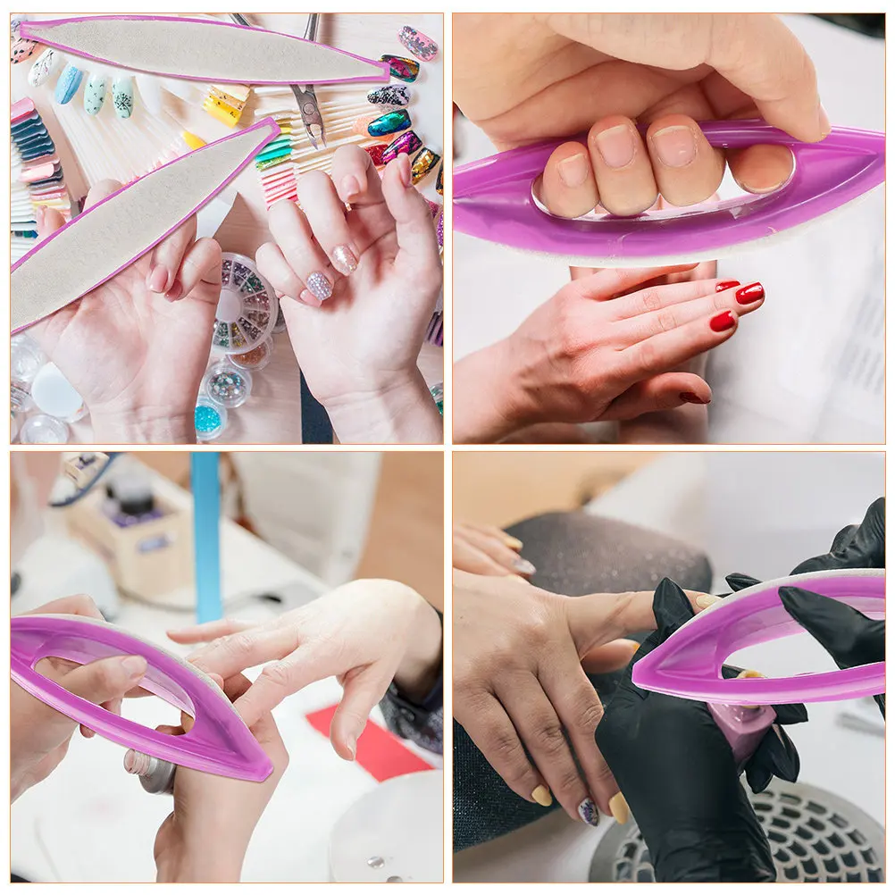 

6Pcs Finger Nail Buffer Stylish Design Durable Pedicure Polishing Tool for Salon Home Use with Easy Grip Handle