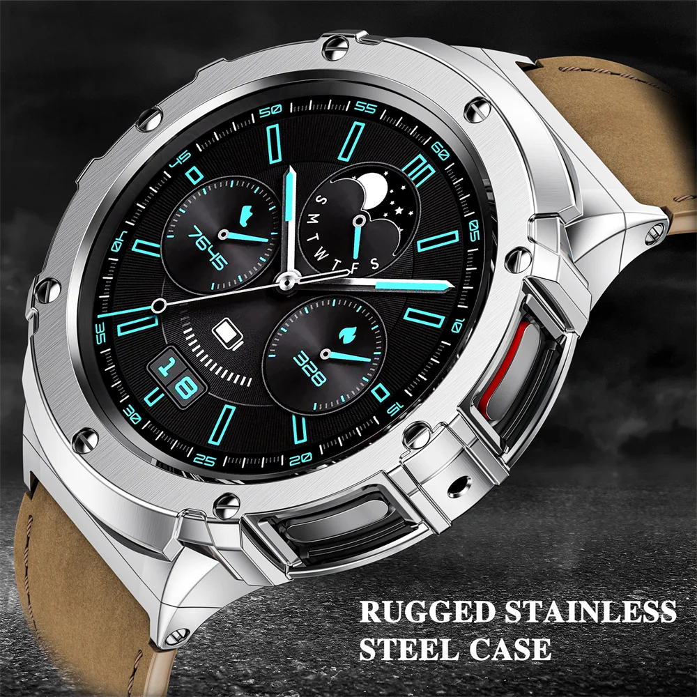 

Leather Strap+Stainless Steel Case Kit for Samsung Galaxy Watch 45mm Metal Protective Bumper Bracelet For Samsung Watch5pro Band