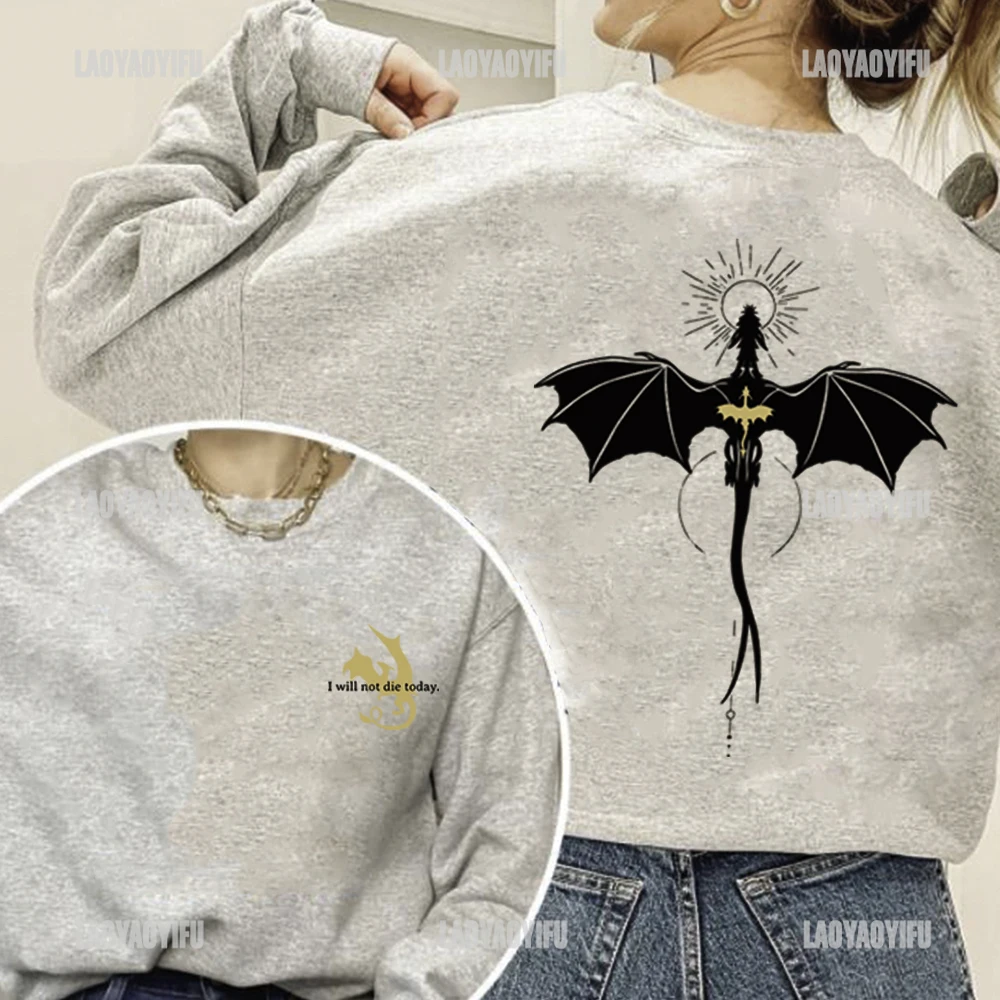 Dragon Mark Printing Sweater Fourth Wing Graphic Sweatshirt Basgiath War College Shirts Gift for Book Lovers Unisex Sweatshirt