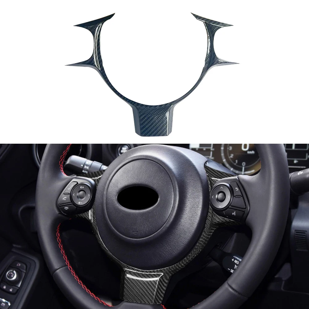 Real Carbon Fiber Interior Steering Wheel Cover Trim For Subaru BRZ For Toyota GR86 2022up
