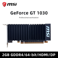 MSI GeForce GT 1030 2GB GDDR4 HDMI/D-sub Single Fan Low Profile ITX Gaming Office Graphics Card Silent 20W TDP