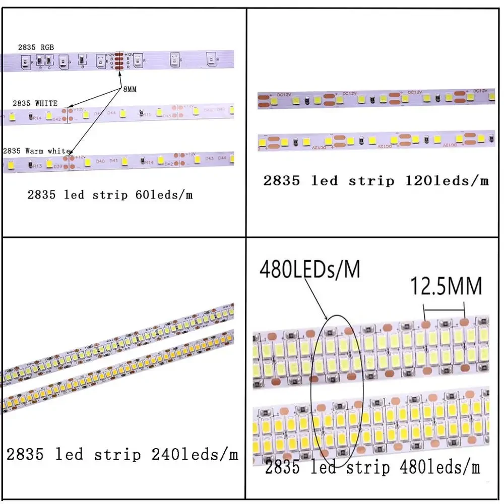 Taśma LED 5M 2835 5730 5050 5054 RGB CCT RGBCCT RGBW RGBWW ciepły biały 60/120/240/480 LED 4w1 12V 24V taśma oświetleniowa paski elastyczne