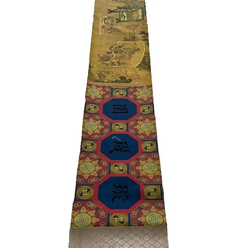 

China Ancient Picture Paper,Character Story Painting,Qiu Ying's Xuanji Picture, Long Scroll Painting ﻿