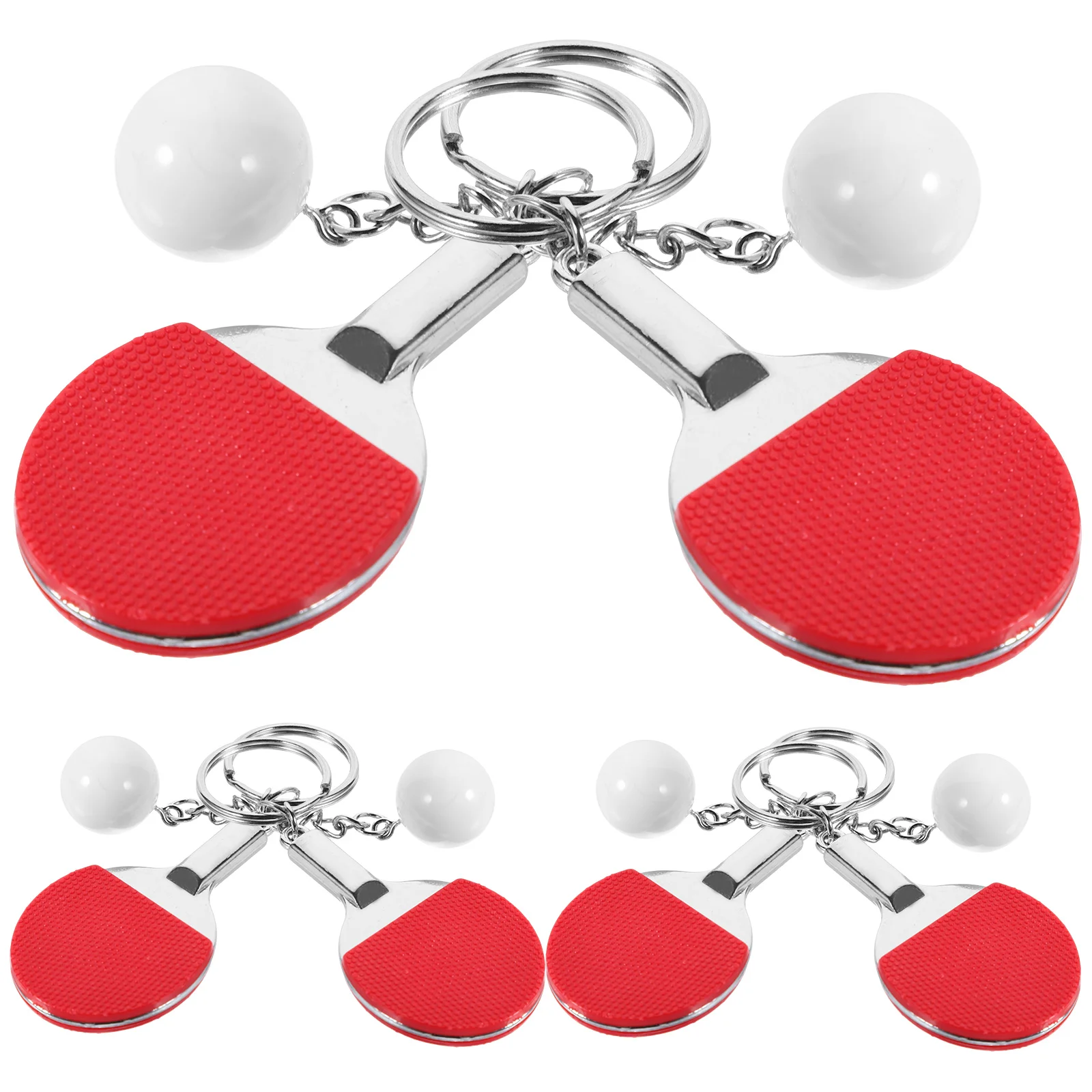 

6 Pcs Table Tennis Ball Keychain Bag Pendant Gift Sporting Goods Simulated Racket (red) 6pcs Sports for Women Gifts Metal Miss