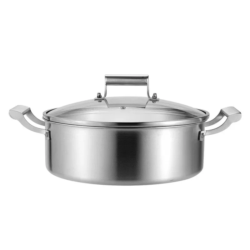 Hot Pot 304 Stainless Steel  German Five-layer Steel Hotpot  European Style  Soup Pot Shabu Shabu Pot Chinese Pot Ramen Pot