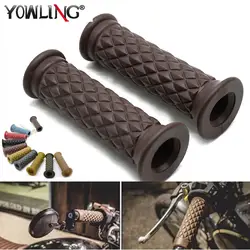 Manillar de goma Universal para motocicleta, empuñadura personalizada de 7/8 y 1 pulgada, estilo Retro, para Honda, Yamaha, Suzuki, Kawasaki, Cafe, Racer, Bobber