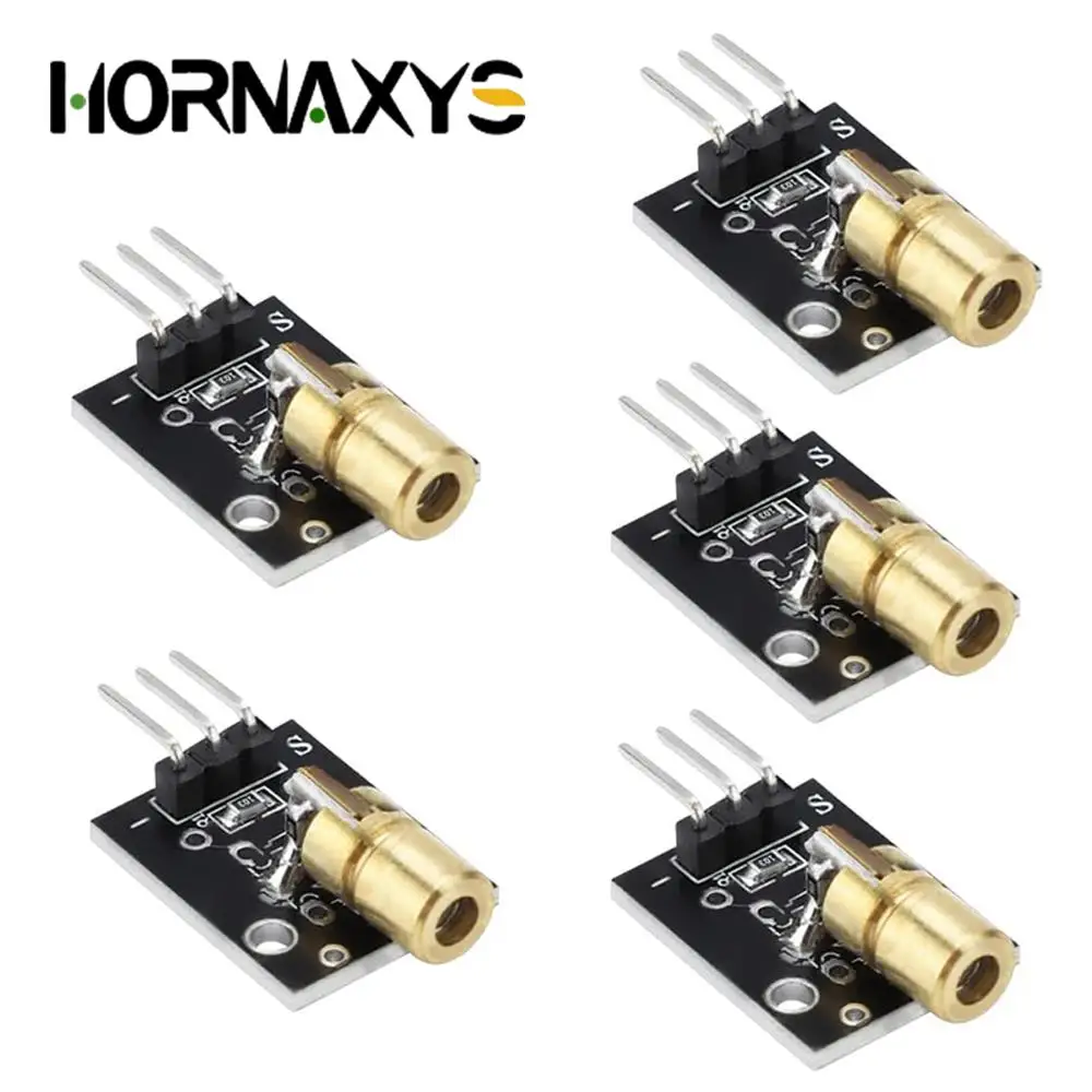 5/10PCS KY-008 3pin 650nm Red Laser Transmitter Dot Diode Copper Head Module for arduino DIY Kit