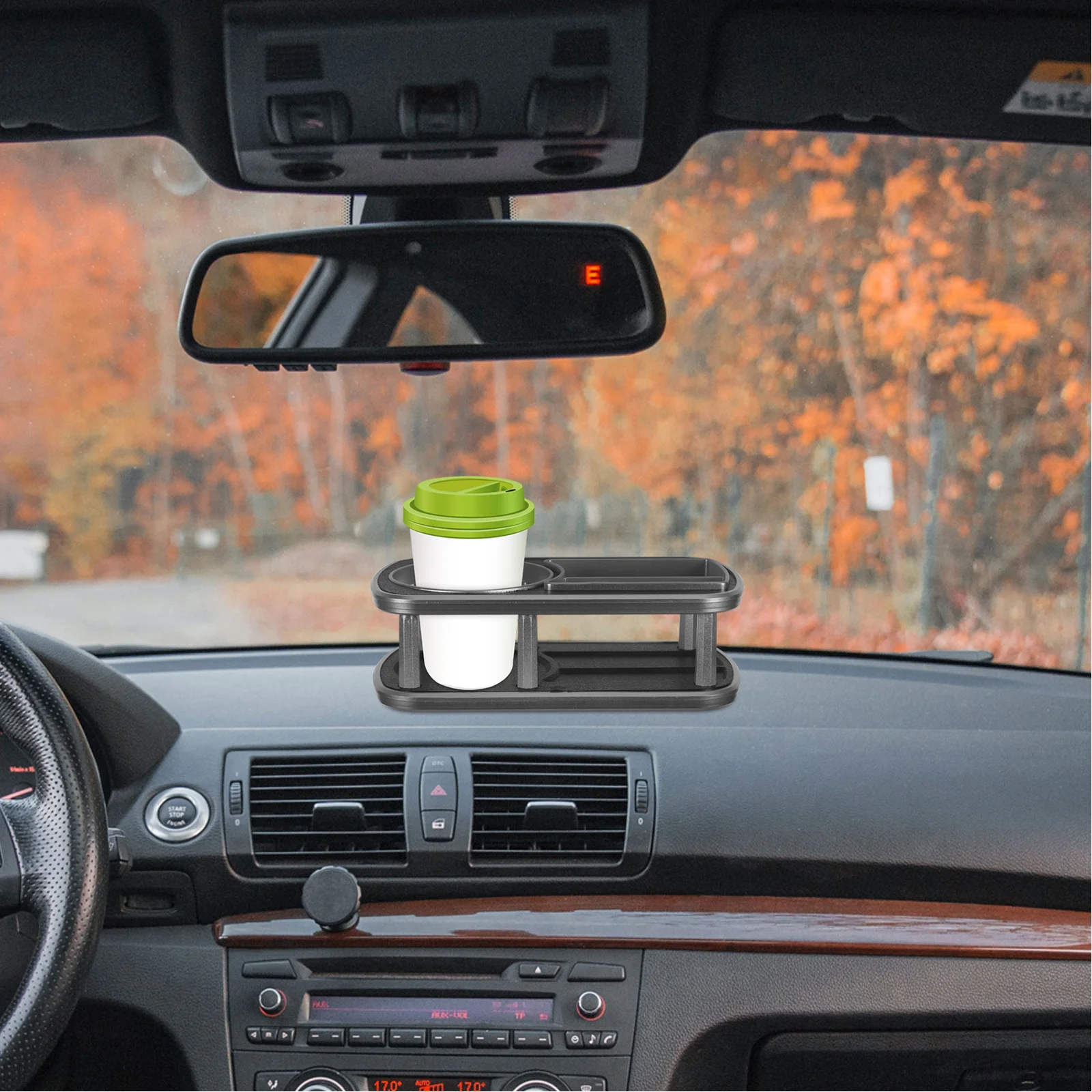 

1pc Drink Holder For Car Black Durable Plastic Multi-Function Cup Holder Can Storage Rack Car Accessories Air Outlet Mount