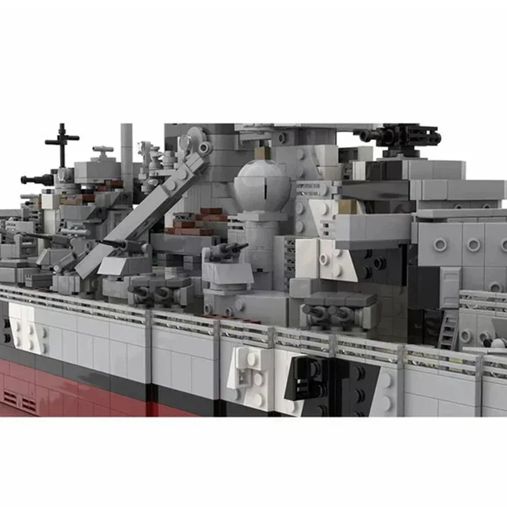 Gobricks MOC Bismarck Space Battleship Bricks Model WWII Military Warships Bismarck Building Blocks Set Collection Toys Gift