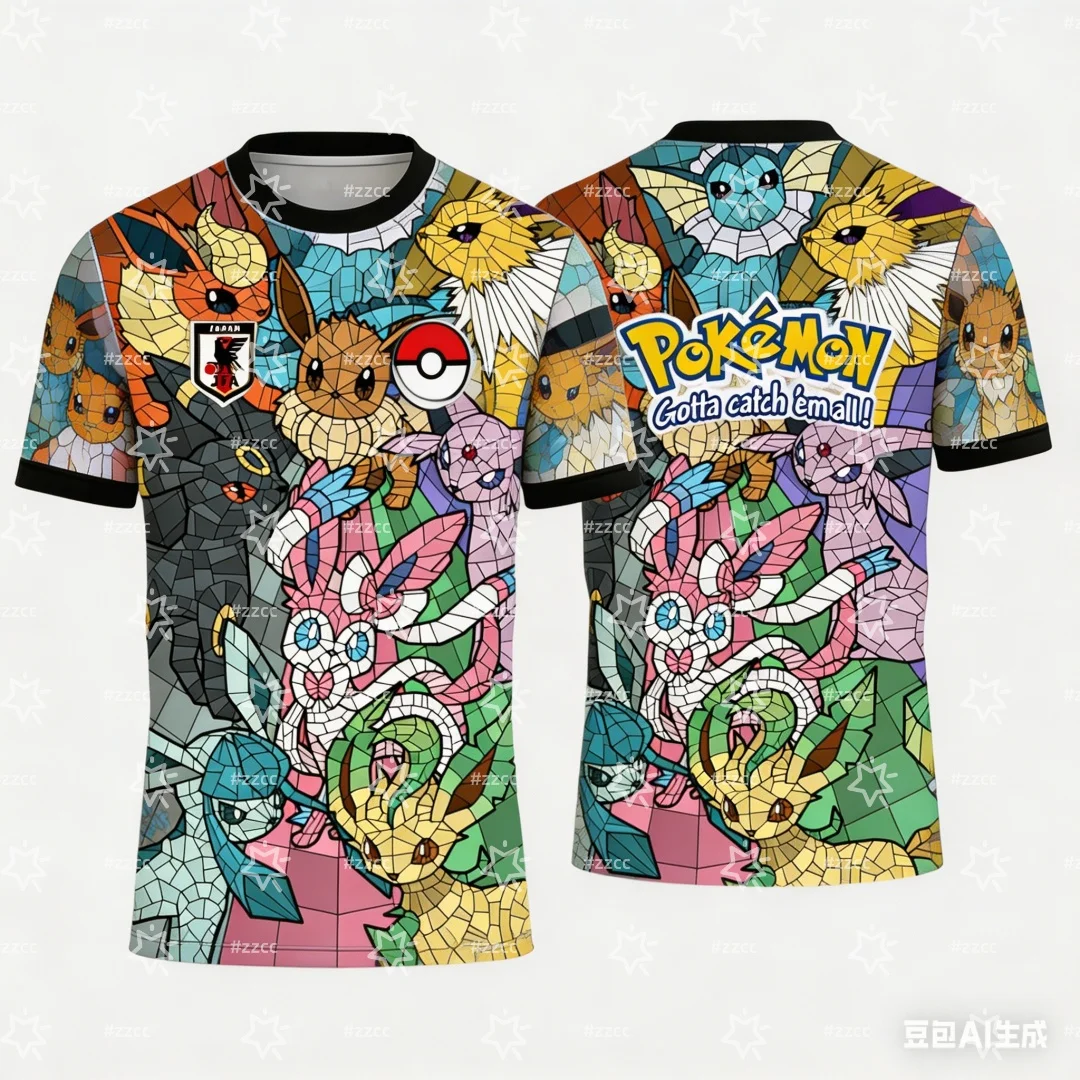 2026 Pokémon graphic football jersey Pokémon fan gift Japanese anime football jerseys Summer Sports Men's T-Shirt Kid's Tee