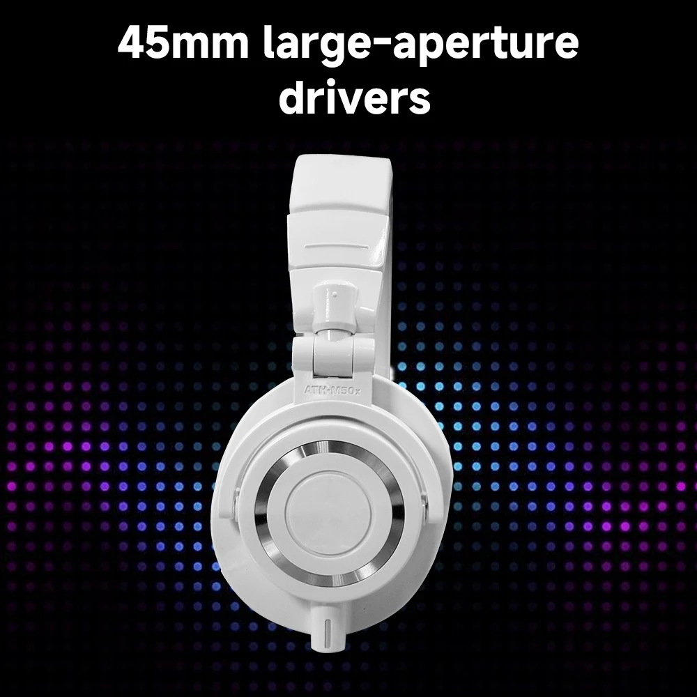 ATH-M50X Studio Monitor-hoofdtelefoon Over-ear Hi-Res Audio Opvouwbare afneembare kabel voor DJ-mixopname