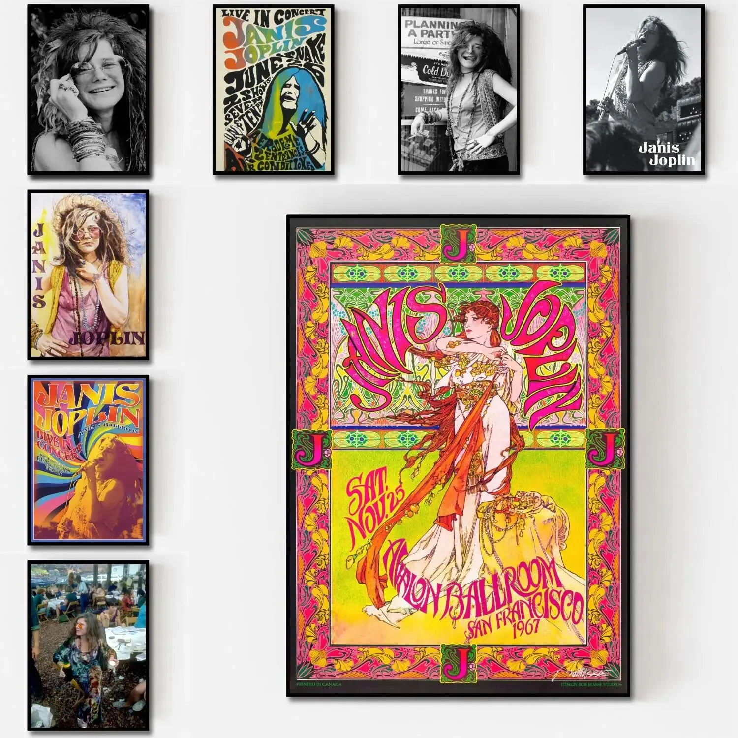 Janis Joplin Live-Konzert Avalon Ballsaal San Francisco Leinwand Poster ideal für Schlafzimmer Dekor Büroraum Dekor Geschenk für Musik