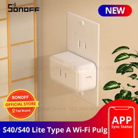 SONOFF S40/ S40 Lite Type A Wifi Plug Smart Socket Wireless Remote Control Works with Alexa Google Home Voice , For eWeLink APP