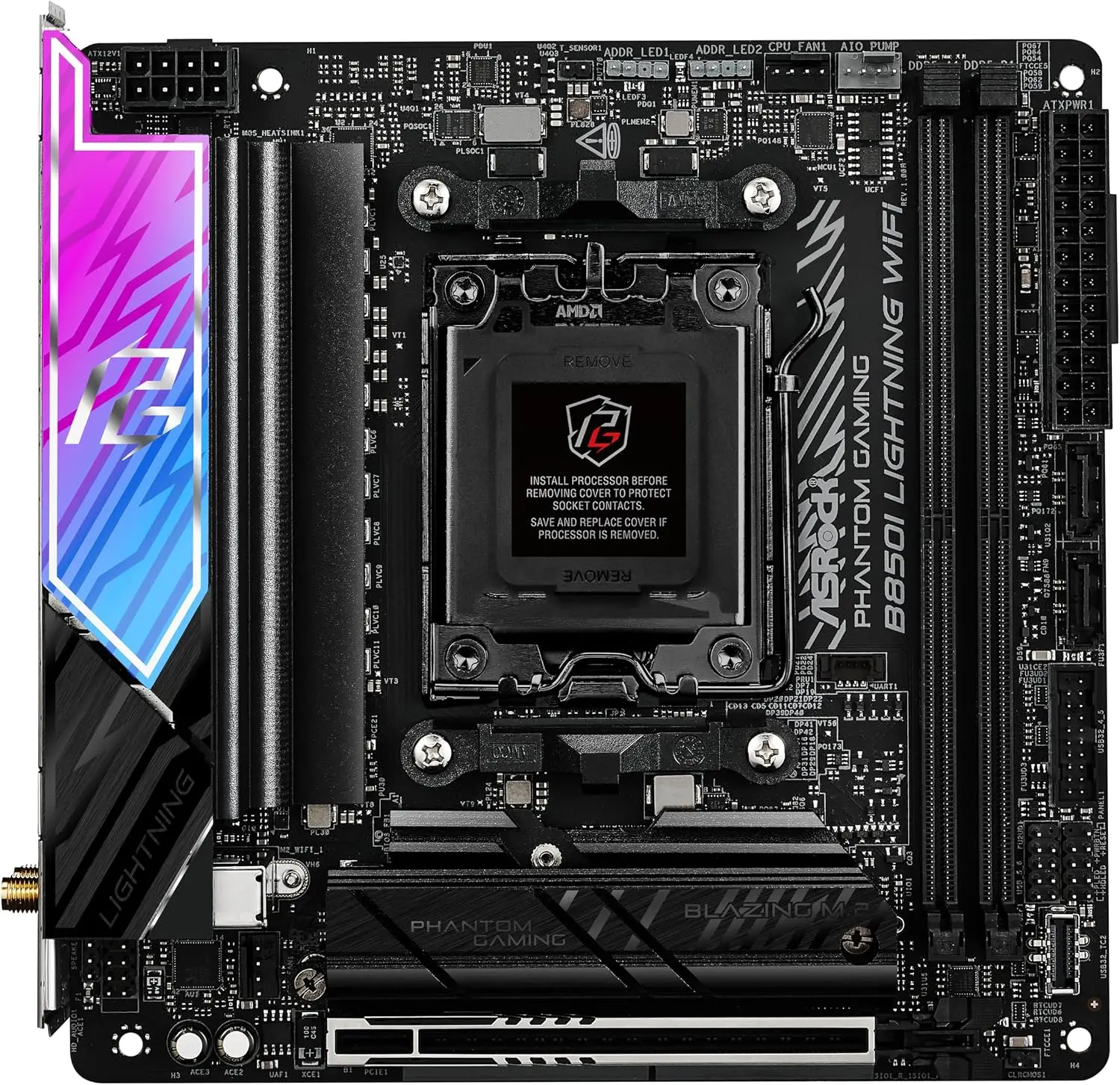 ASRock B860I LIGHTNING WIFI Motherboard Intel B860 LGA1851 2xDDR5 128GB Mini-ITX support Ultra 7-265KF 5-245KF 5-230F 7-270K cp