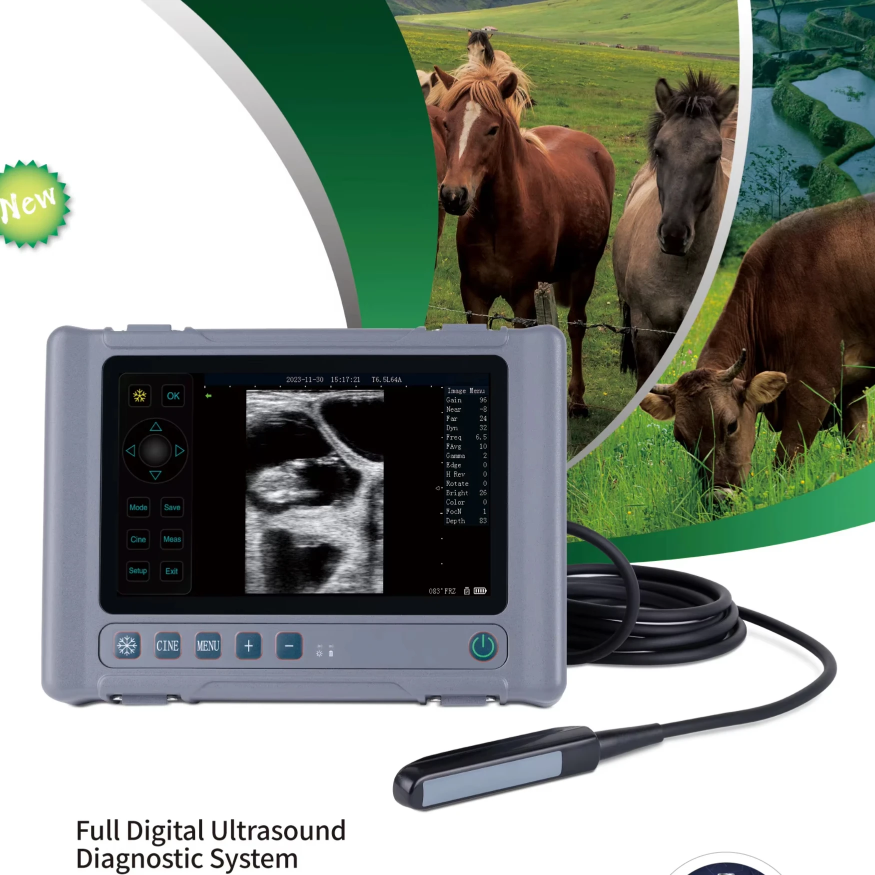 high-end waterproof & dustproof veterinary horse scanning ultrasound scanner