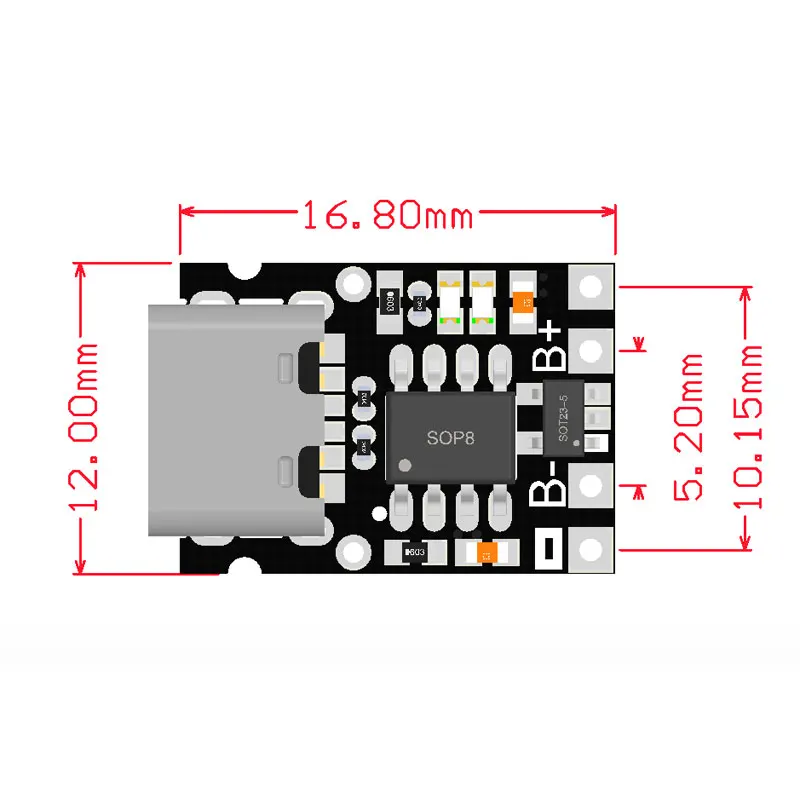 18650 Lithium Battery 3.7V Charging Board Module Type-C Interface Polymer Charging Protection Two-in-one Super TP4056