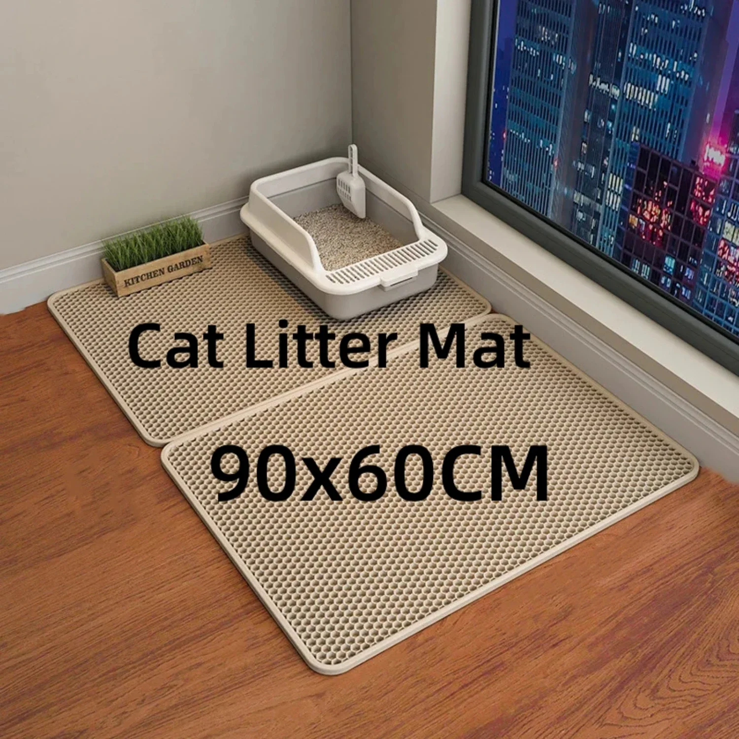 

High-Quality Waterproof Double-Layer Nonslip Cat Litter Mat - Convenient and Easy to Clean Design for Durable Comfort - Specific