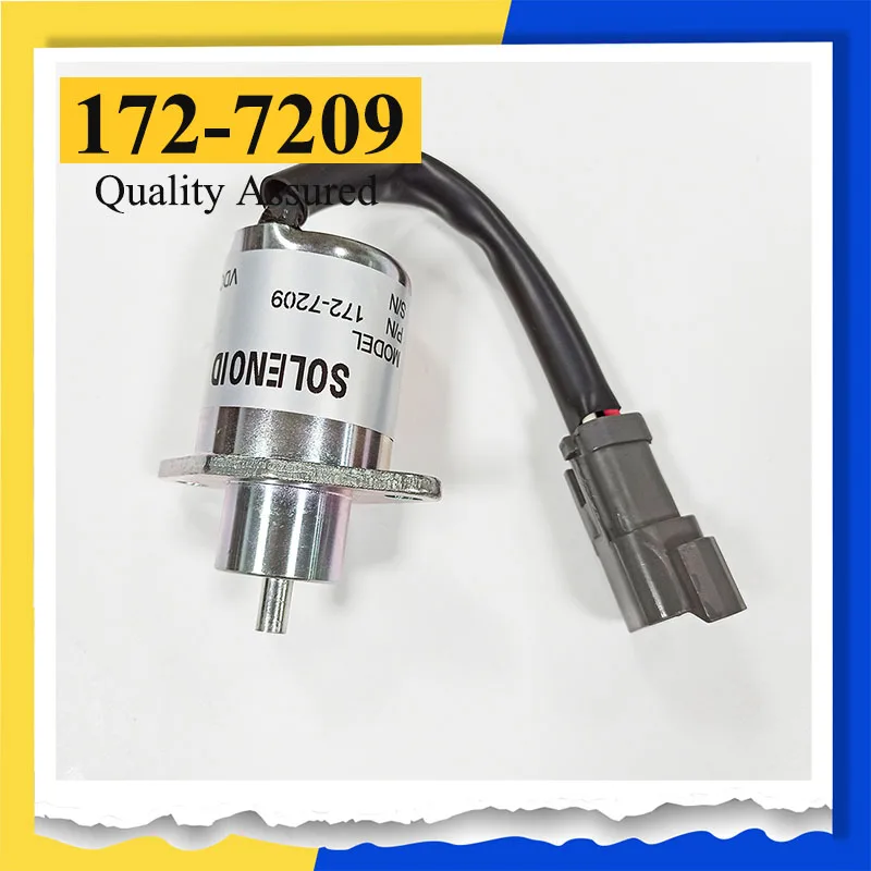 High Quality 12V Shutoff Solenoid Valve 172-7209 1727209 for Caterpillar 3024C 3034 Engine Parts