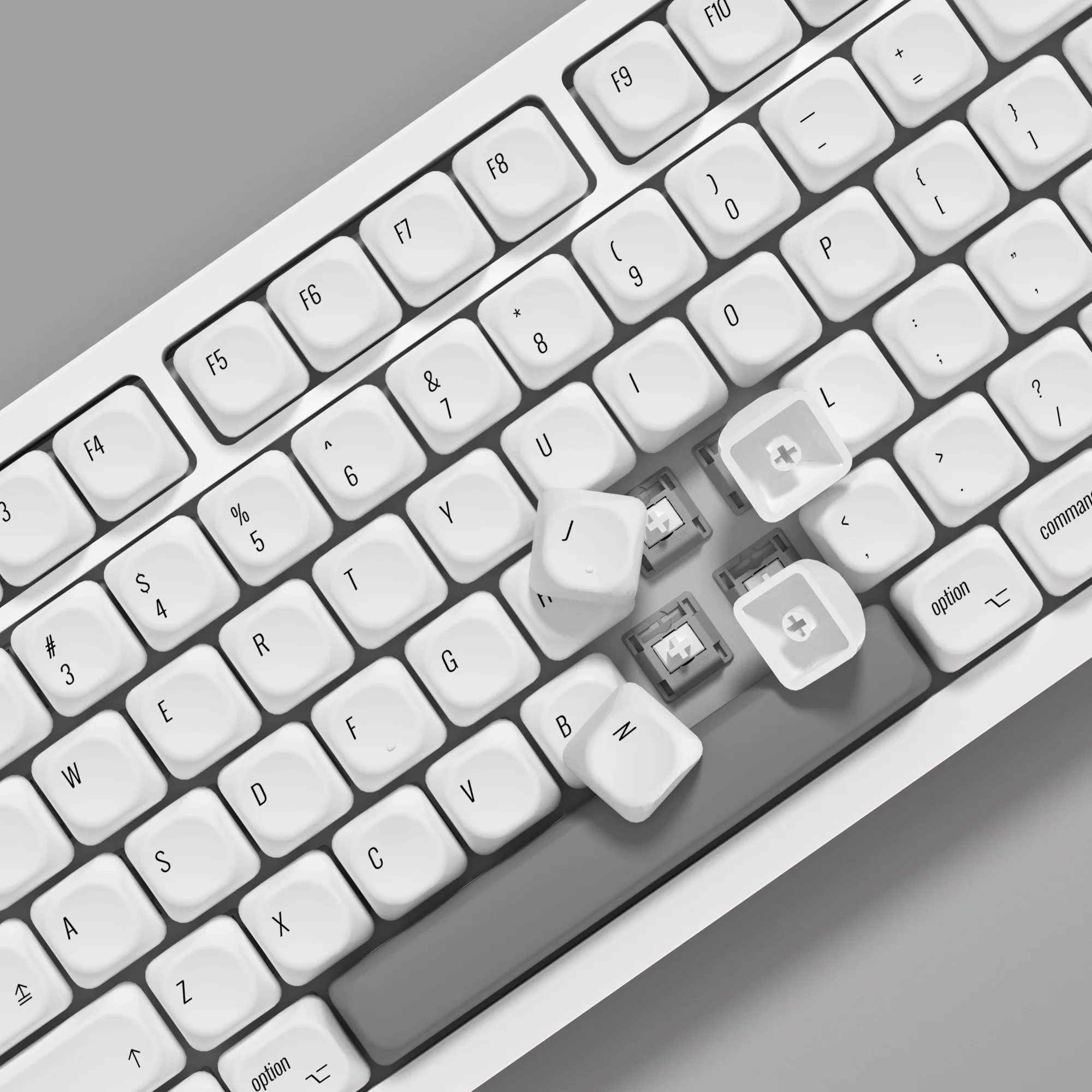 KBDiy KOA Profile Retro MAC Style Keycap Custom White PBT Keycaps ISO for MX Switches ACE68 RAINY75 AK74 gx87 crush80 raven68