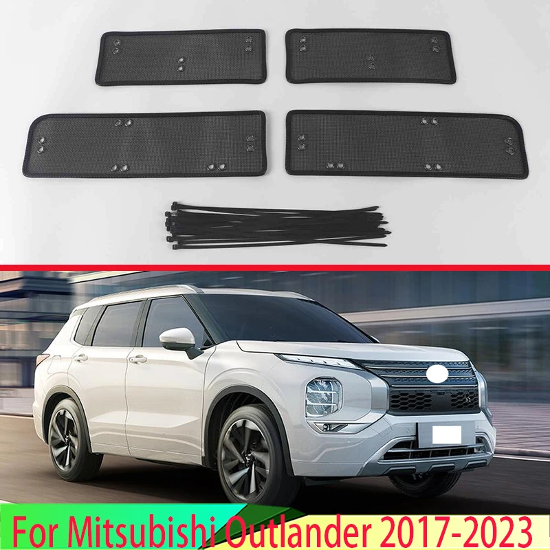 Middle Screening Mesh Front Grille Mesh For Mitsubishi Outlander 2017-2023 Front Grille Net Cover Stainless steel Accessories