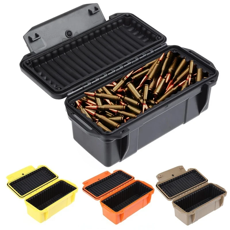 ABS Ammo Box Hunting Safety Bullet Storage Safe Pouch Ammo Can Outdoor Lightweight Ammo Accessory Crate Waterproof Shockproof