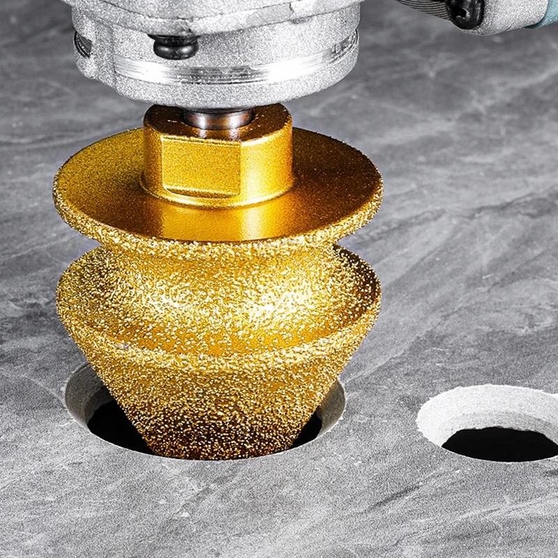 Gelöteter Pagodenbohrer M10 Diamant-Fasenfräser Turmbohrer für Fliesen, Steinplatten und Gestein – Integrierter Bohrer für Entgratungen – Diamantwerkzeuge – Detail 4