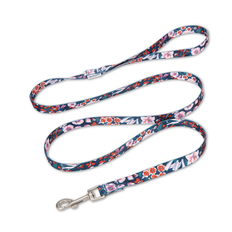 Winhyepet Bloemenprint Huisdier Aangelijnd 120CM Mode Duurzaam Kitten Etnische Stijl Huisdier Wandelen Drag Pull Leash voor Puupy, Kat