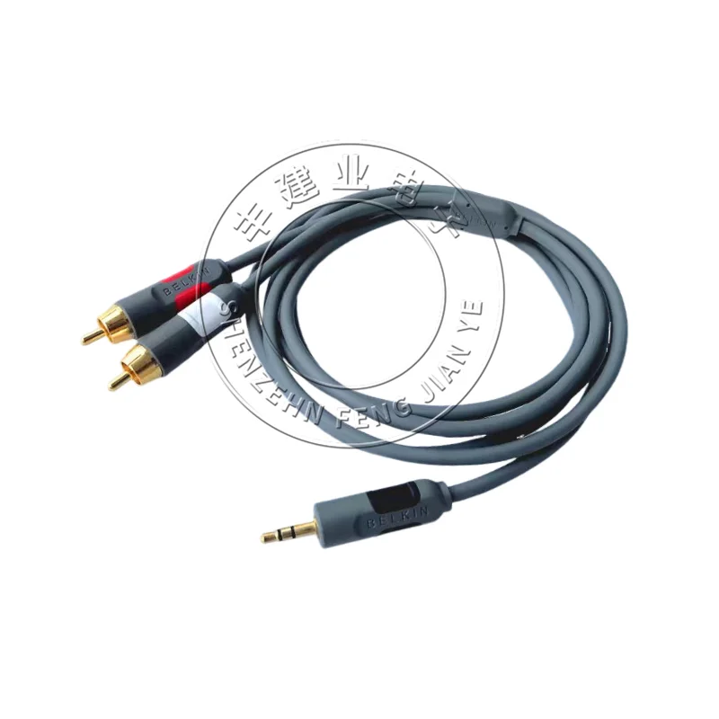 3.5 TO RCA DUAL LOTUS HEAD AUDIO SIGNAL CABLE, MOBILE PHONE AND COMPUTER SIGNAL CABLE 1-5PCS