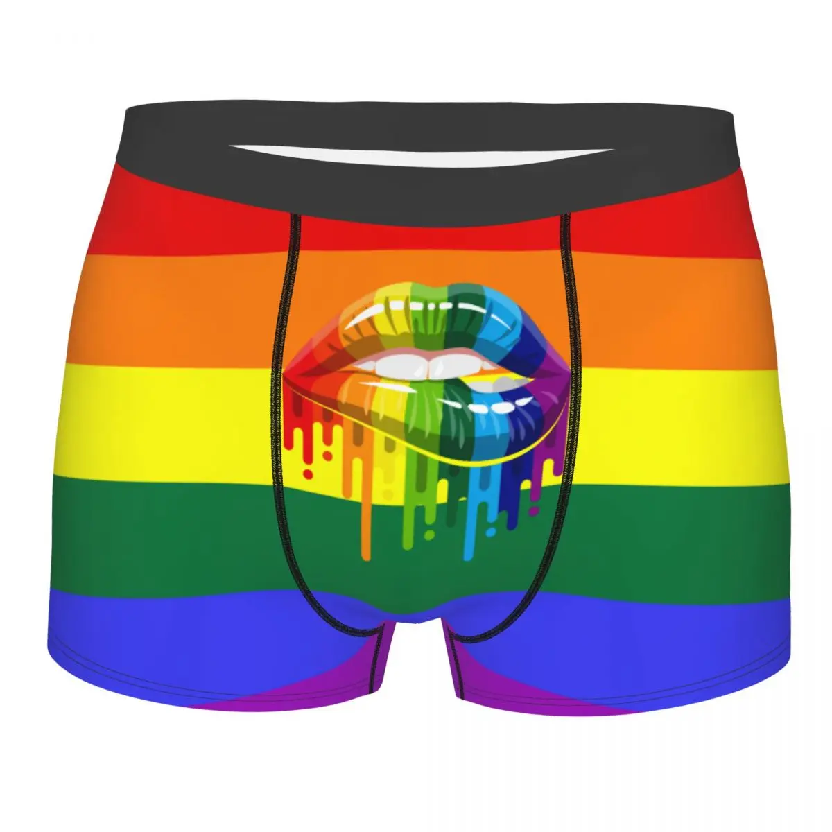 

Custom Rainbow Lips Pride LGBT Underwear Men Print Gay Lesbian Boxer Shorts Panties Briefs Breathable Underpants