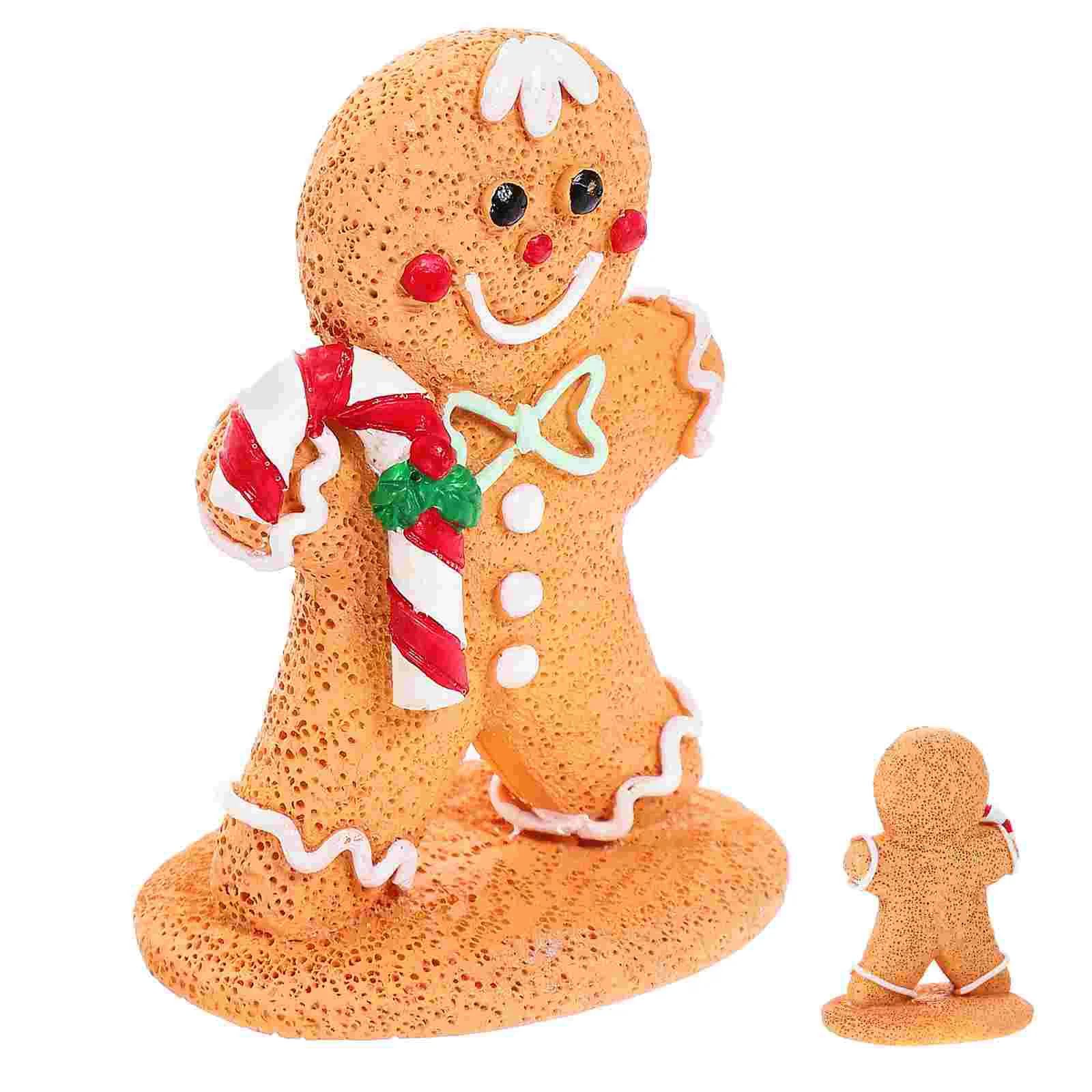 

2PCS Mini Gingerbread Man naments Festive Resin Decor Christmas Window Table Decor Perfect Gift for Family Friends