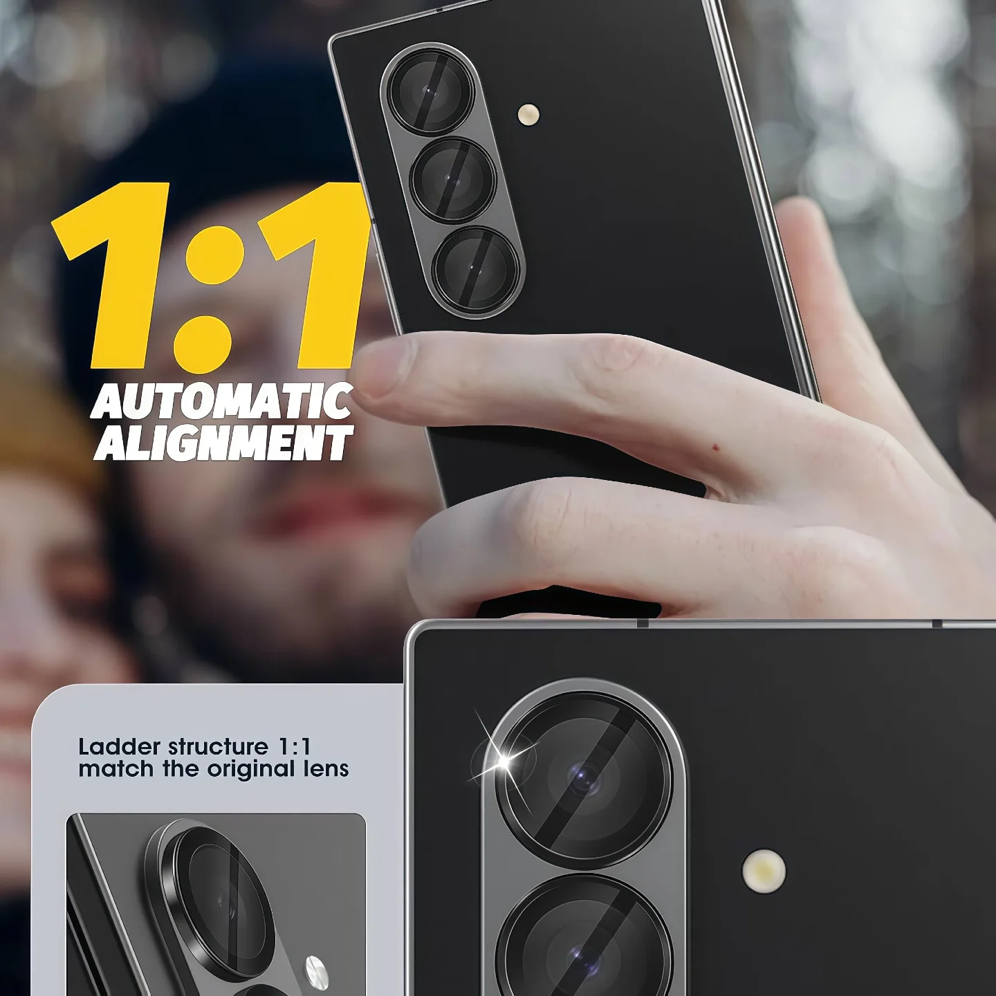 갤럭시 Z폴드5 6 7 렌즈 보호 필름 강화유리 설치 간편 스크래치 방지 내구성 투명 HD