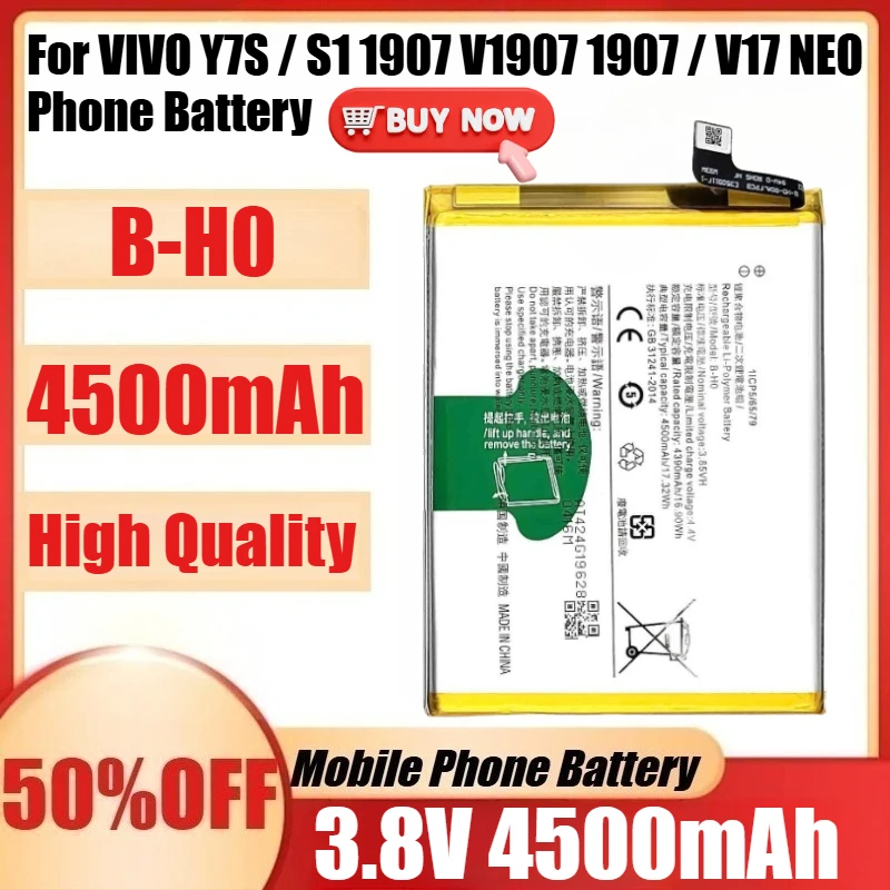 

Новый высококачественный аккумулятор B-H0 3,8 В 4500 мАч для VIVO Y7S/S1 1907 V1907 1907/V17 NEO, аккумуляторы для телефонов Bateria