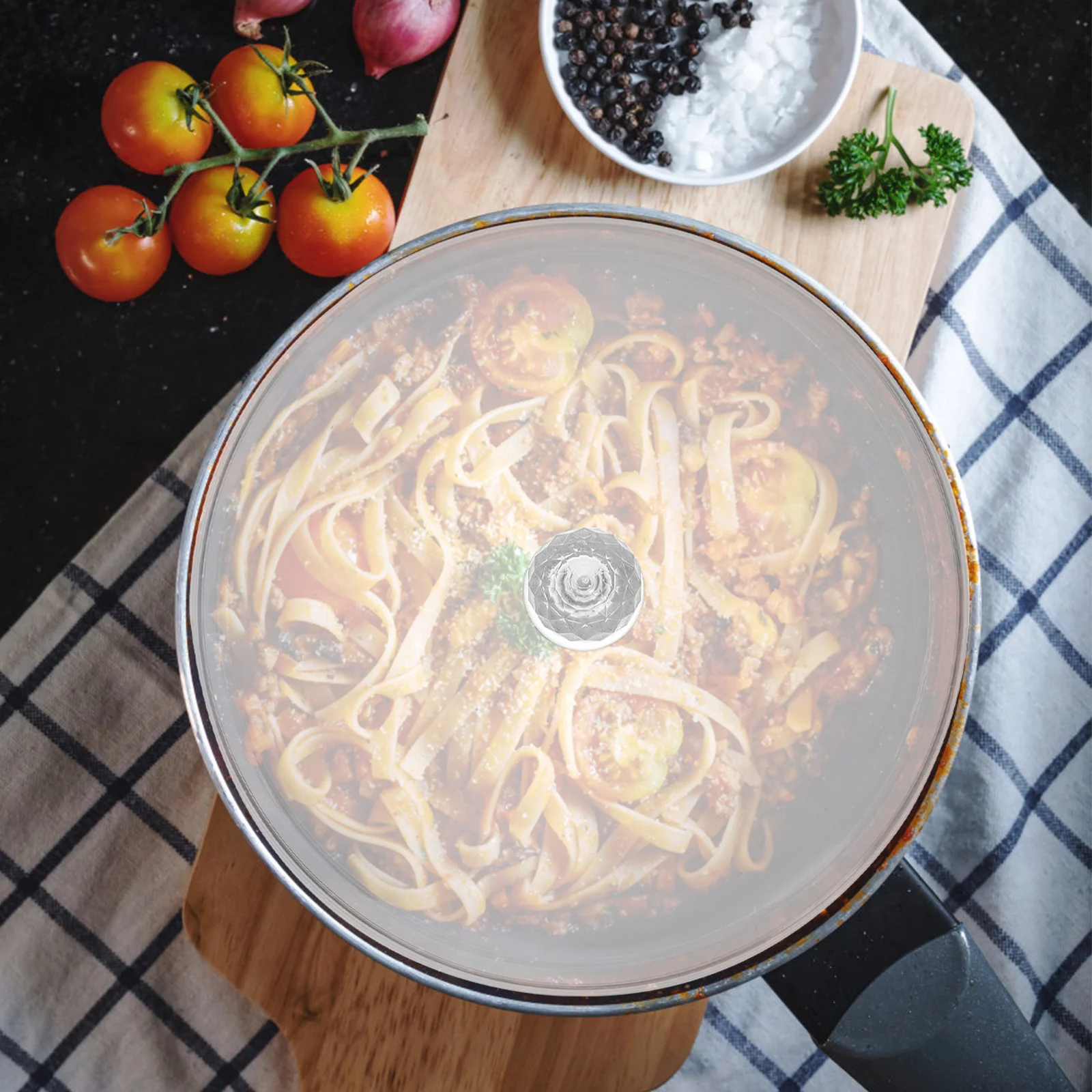 

1pc Food Insulation Lid Transparent Pvc Round Kitchen Tool For Home Hotel Restaurant Use Display Cover Multifunctional Food