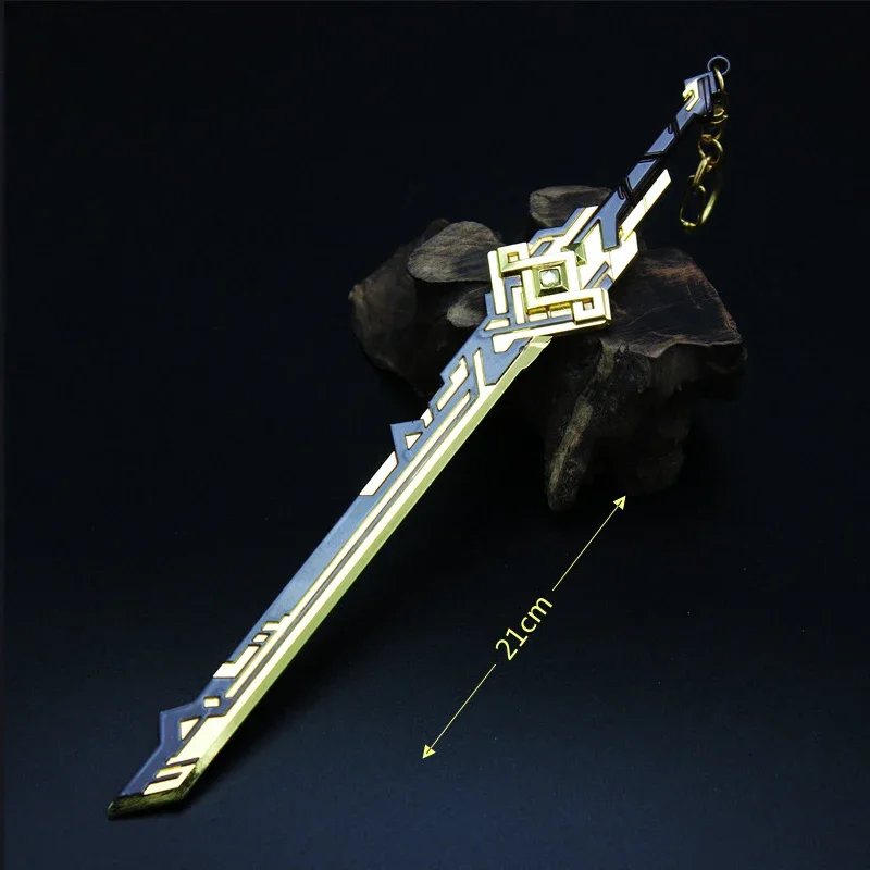 22CM Personaggi del gioco anime Albedo Modello in metallo Periferiche Summit Shaper Genshin Impact Portachiavi Decorazione Artigianato Raccogliere