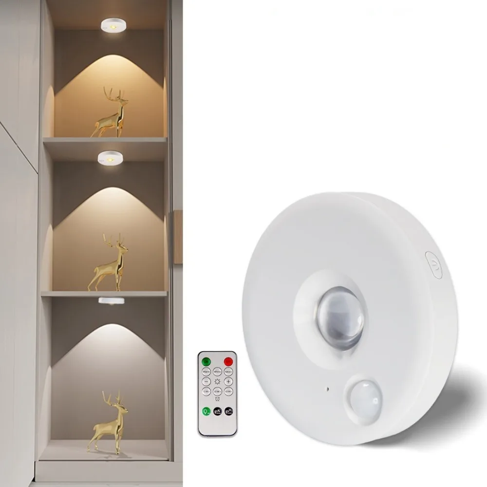 

New PIR Motion Sensor LED Night Lights 3 Color with Remote Control Wireless Night Lamps Type-C Bedroom Light Stairs