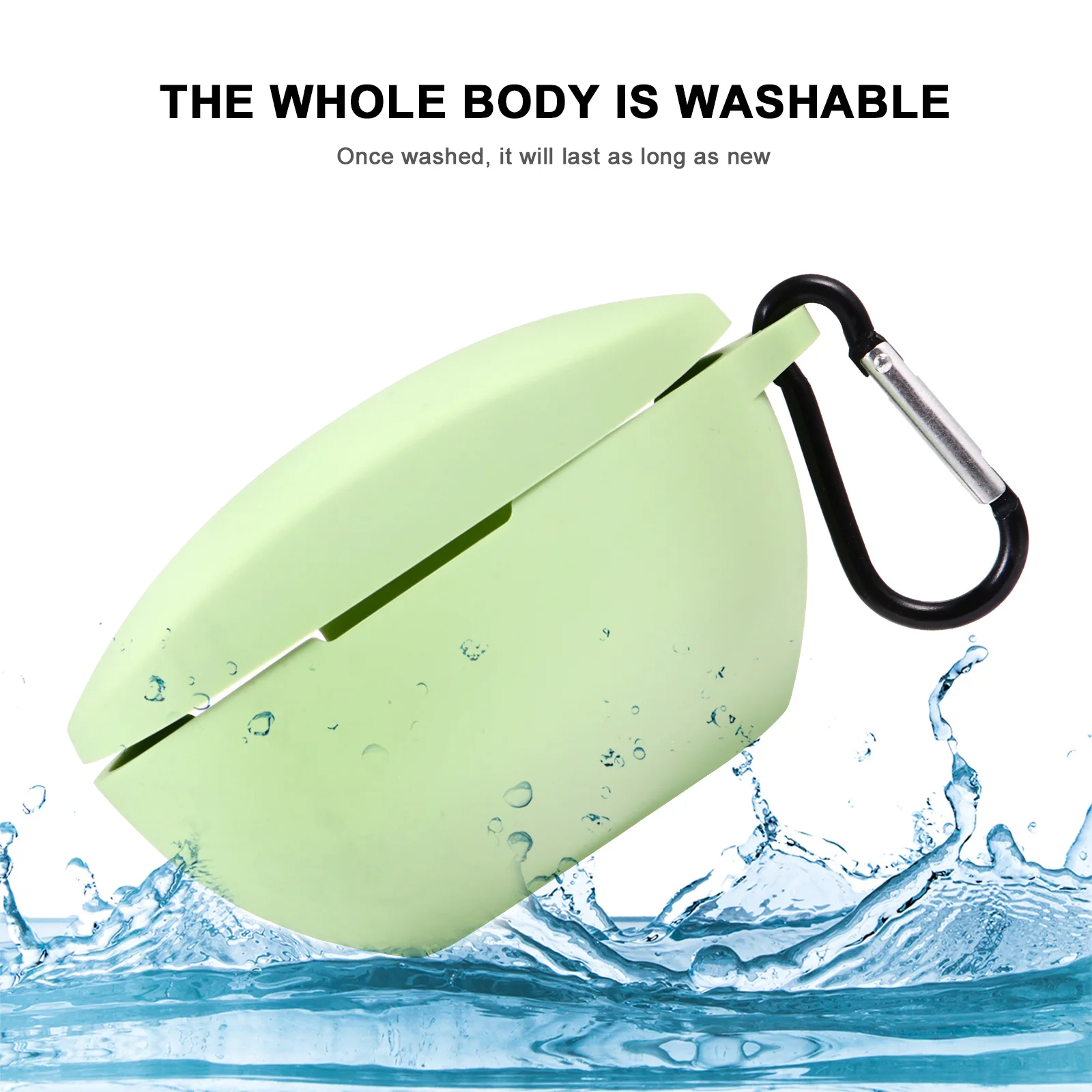 

Anti fall Headphone Case Protective Cover Earphone ganizer Green Durable Silicone Material Washable Wireless Headset Design