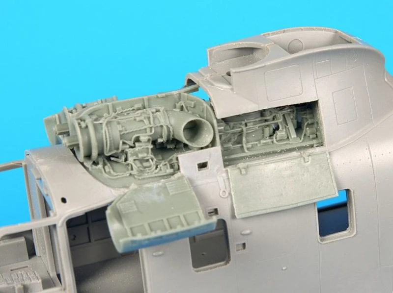 1/72 Scale Die-Cast Resin Aircraft Parts Model Assembled Kit Sea King AEW 2 Engine Model Unassembled and Unpainted