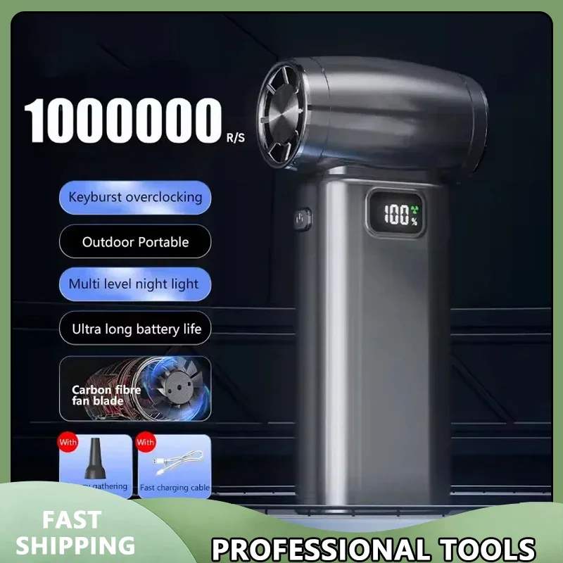 1000000RPM Turbo Jet Fan Portable Handheld Air Blower with Brushless Motor Rechargeable Powerful Violent Fan for PC Tools