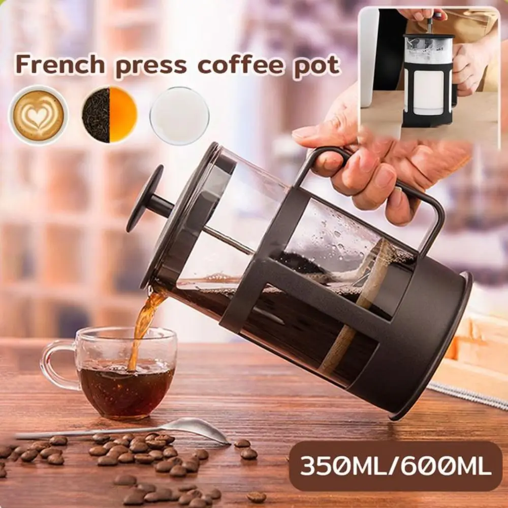 

Новый ручной перфоратор 350 мл/600 мл, кофейник из нержавеющей стали, чайная посуда, стеклянный горшок, фильтрующая сетка, чайники, кофеварка, кофеварка