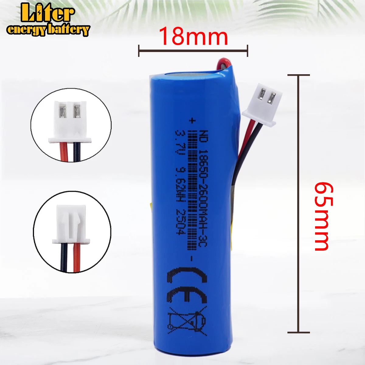 Batterie rechargeable 3C à décharge haute fréquence XH2.5MM 9.62WH 18650 2600mAh 3.7V pour balayeuse, outil électrique de bricolage longue durée