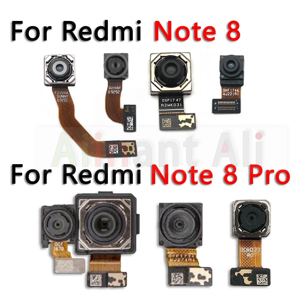 AiinAnt Camera For Xiaomi Redmi Note 8 8A Note8 Pro Plus Small Front Macro Depth Wide Main Big Back Rear Camera Flex Cable